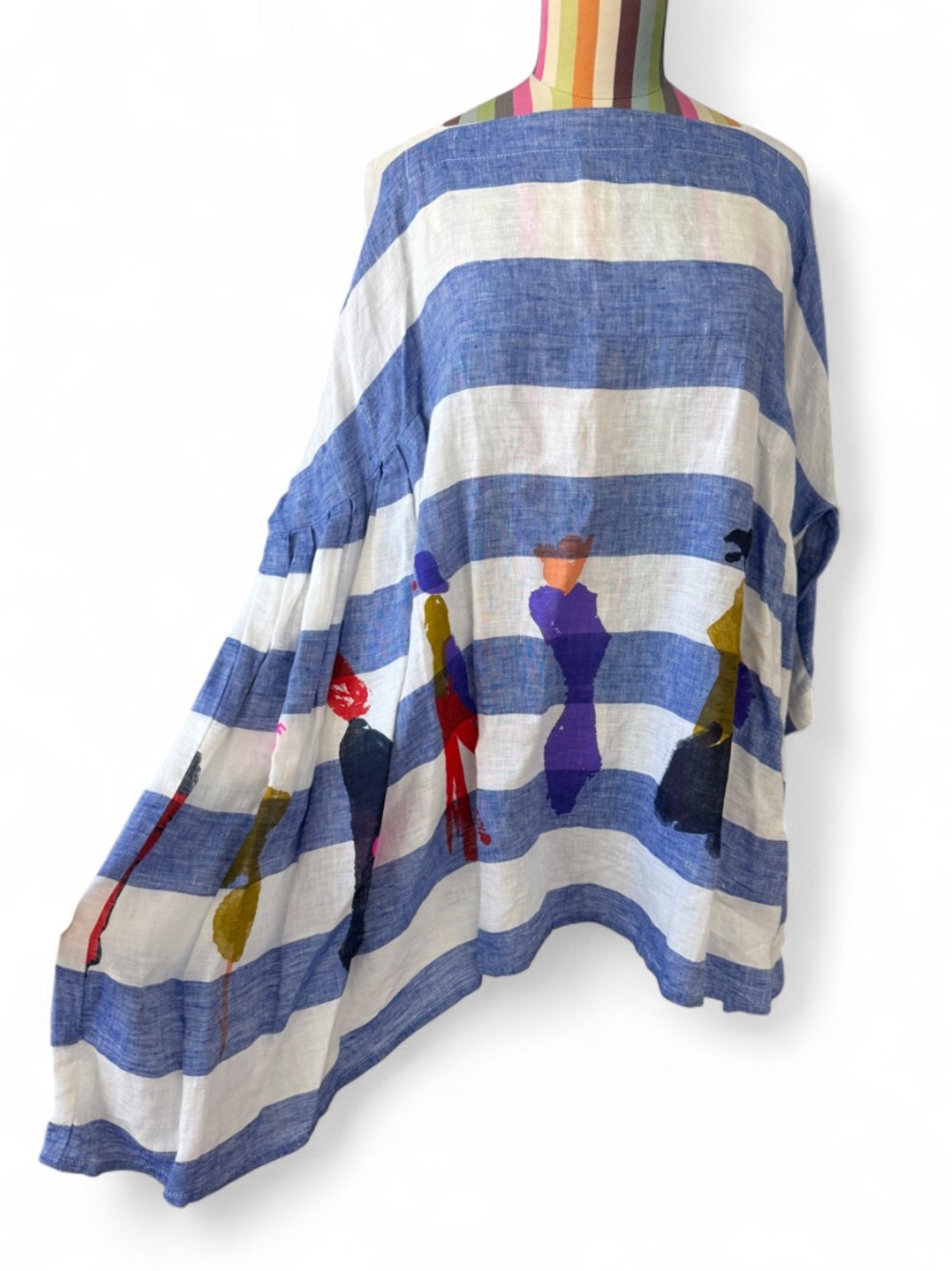 Banana Blue Australia 100% Linen Oversized Tunic Top Mini Dress Square Neckline